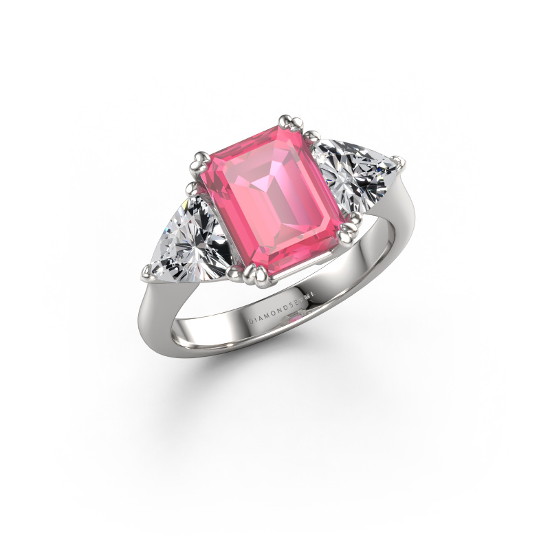 Bild von Verlobungsring Paula 950 Platin Pink Saphir 9x7 mm