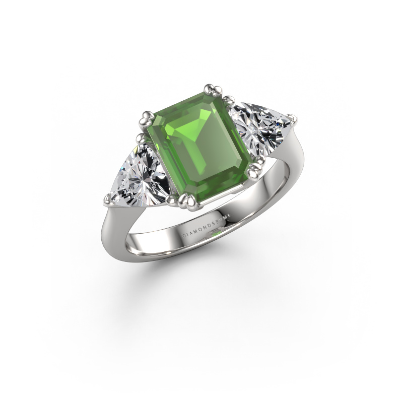 Bild von Verlobungsring Paula 950 Platin Turmalin grün 9x7 mm