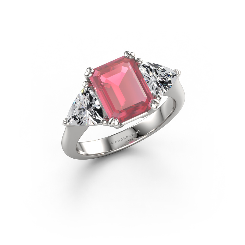 Image of Engagement ring Paula 950 platinum Tourmaline pink 9x7 mm