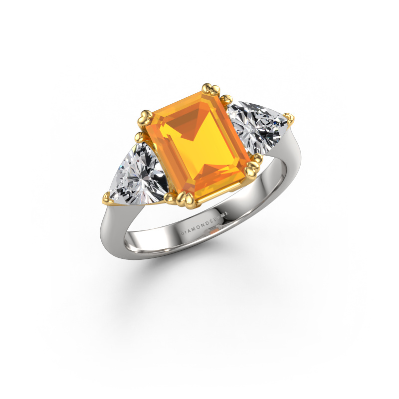 Bild von Verlobungsring Paula 585 Weißgold Citrin 9x7 mm