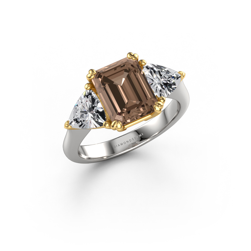 Image de Bague de fiançailles Paula 585 or blanc Diamant brun 3.90 crt