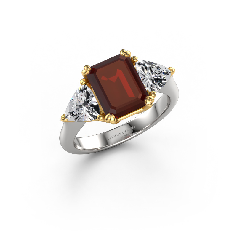 Image of Engagement ring Paula 585 white gold Garnet 9x7 mm
