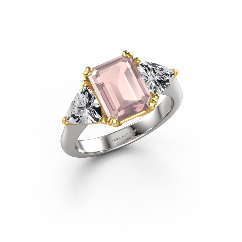 Image of Engagement ring Paula 585 white gold Morganite champagne 9x7 mm