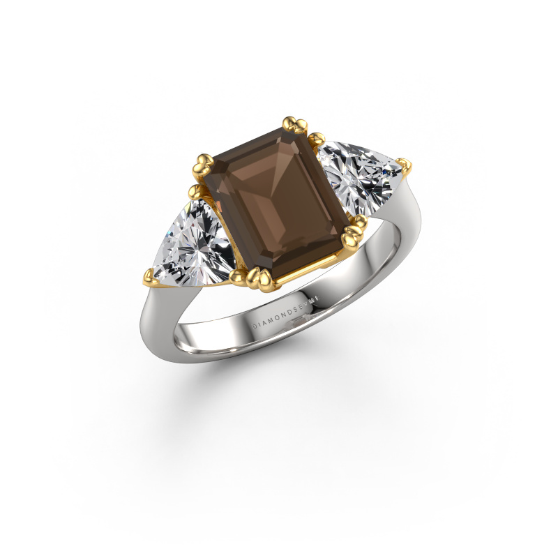 Afbeelding van Verlovingsring Paula 585 witgoud Rookkwarts 9x7 mm
