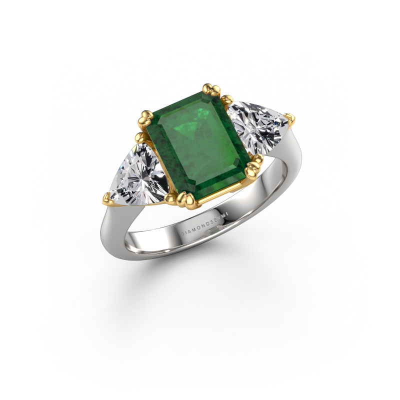 Bild von Verlobungsring Paula 585 Weißgold Smaragd 9x7 mm