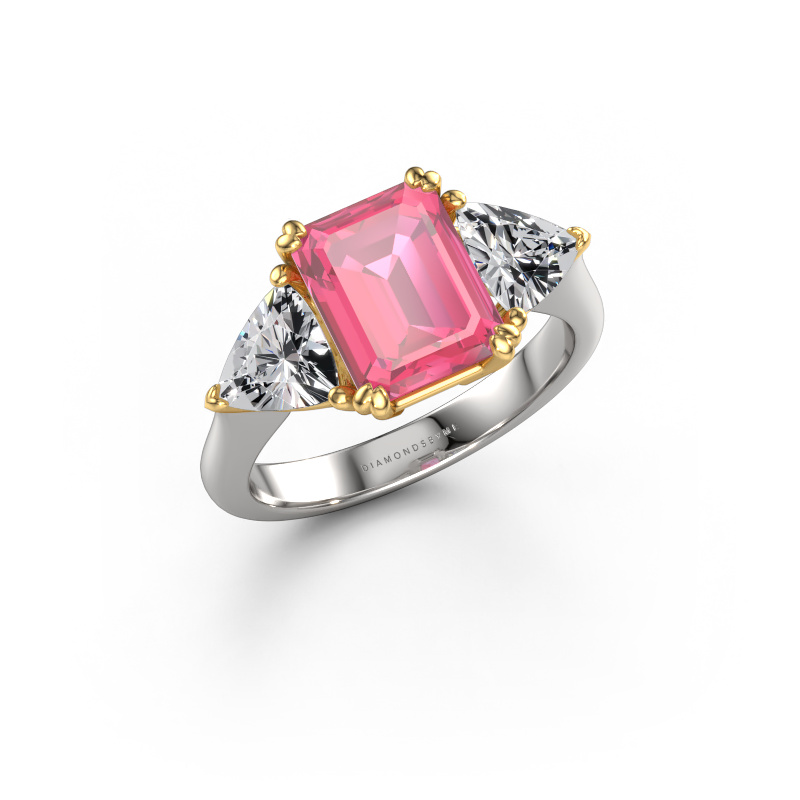 Bild von Verlobungsring Paula 585 Weißgold Pink Saphir 9x7 mm