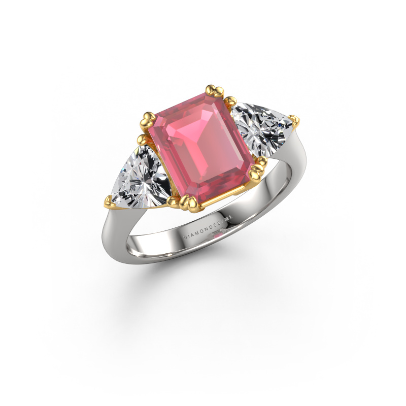 Afbeelding van Verlovingsring Paula 585 witgoud Toermalijn pink 9x7 mm