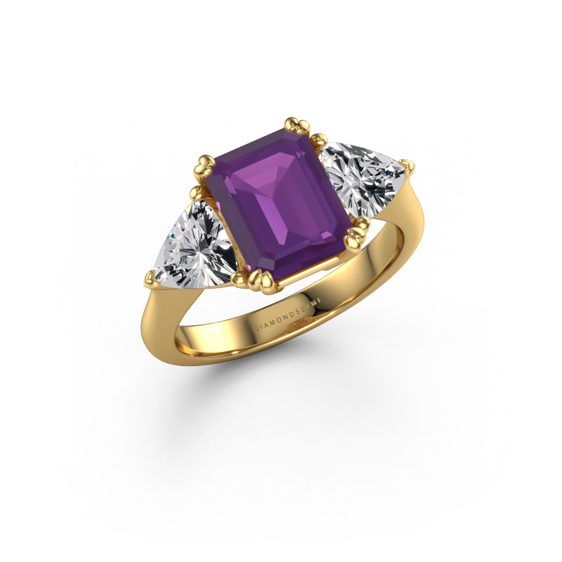 Image of Engagement ring Paula 585 gold Amethyst 9x7 mm
