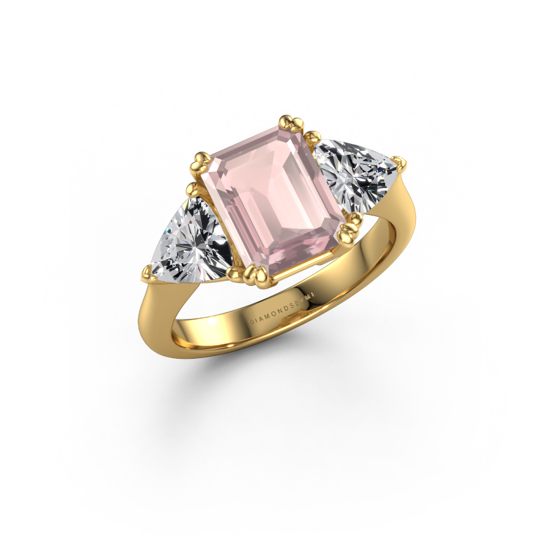 Image of Engagement ring Paula 585 gold Morganite champagne 9x7 mm