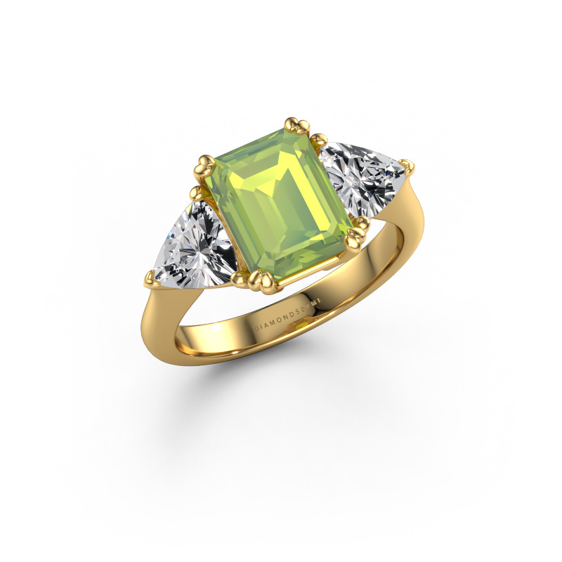 Afbeelding van Verlovingsring Paula 585 goud Peridoot 9x7 mm
