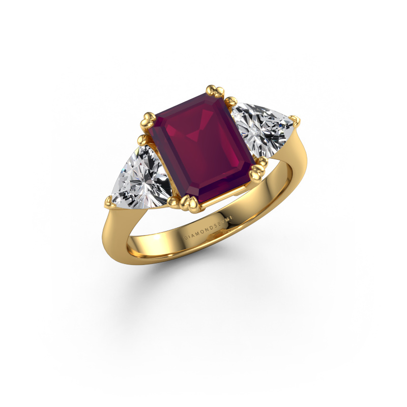 Bild von Verlobungsring Paula 585 Gold Rhodolit 9x7 mm