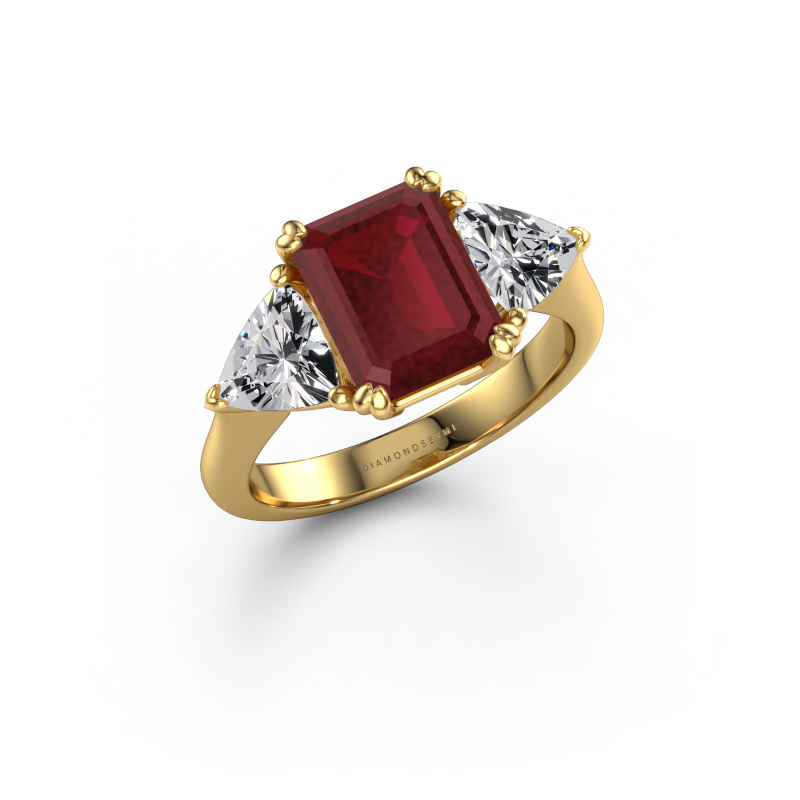 Bild von Verlobungsring Paula 585 Gold Rubin 9x7 mm