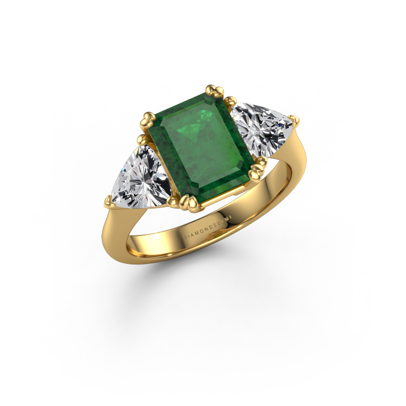 Bild von Verlobungsring Paula 585 Gold Smaragd 9x7 mm