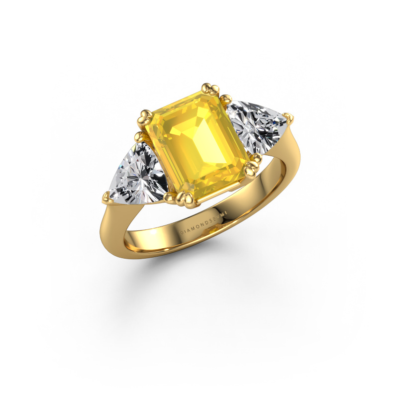 Image de Bague de fiançailles Paula 585 or jaune Saphir jaune 9x7 mm