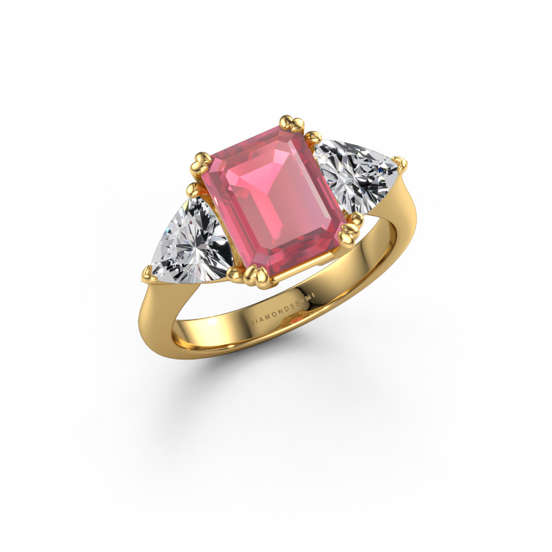 Afbeelding van Verlovingsring Paula 585 goud Toermalijn pink 9x7 mm