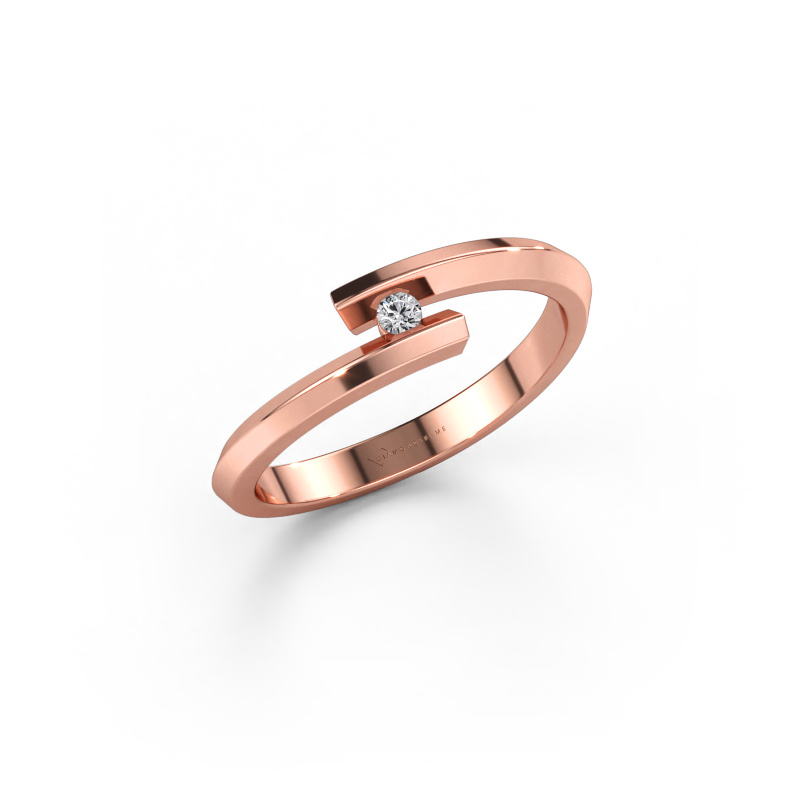 Bild av Ring Paulette 585 roséguld Labbodlad diamant 0.03 crt