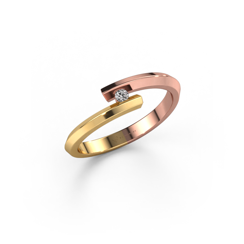 Image of Ring Paulette 585 rose gold Diamond 0.03 crt
