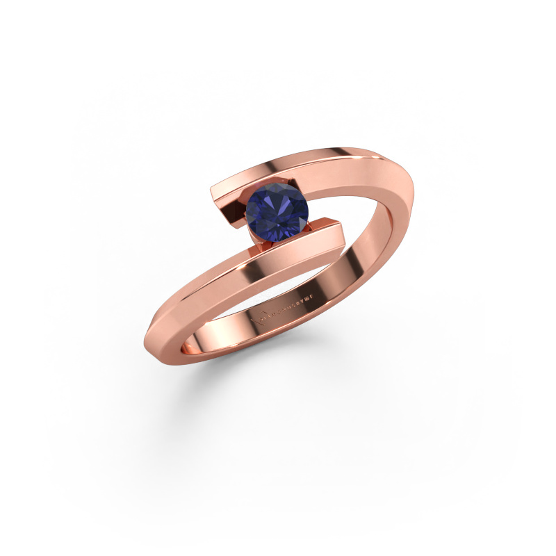 Immagine di Anello Paulette 585 oro rosa Zaffiro 3.4 mm