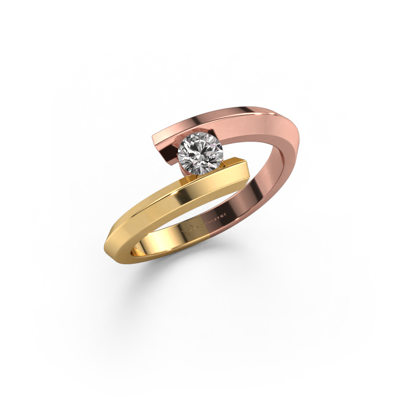 Image of Ring Paulette 585 rose gold Lab grown diamond 0.15 crt