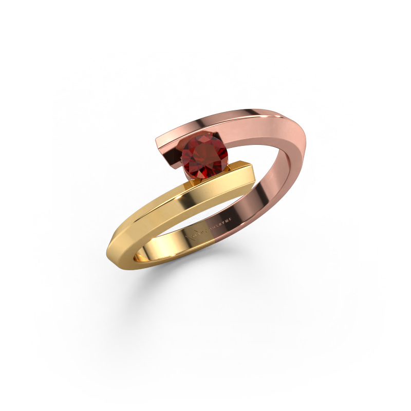 Image of Ring Paulette 585 rose gold Garnet 3.4 mm