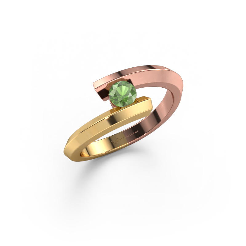 Bild von Ring Paulette 585 Roségold Turmalin grün 3.4 mm