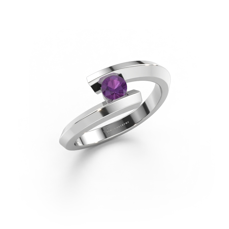 Immagine di Anello Paulette 585 oro bianco Ametista 3.4 mm