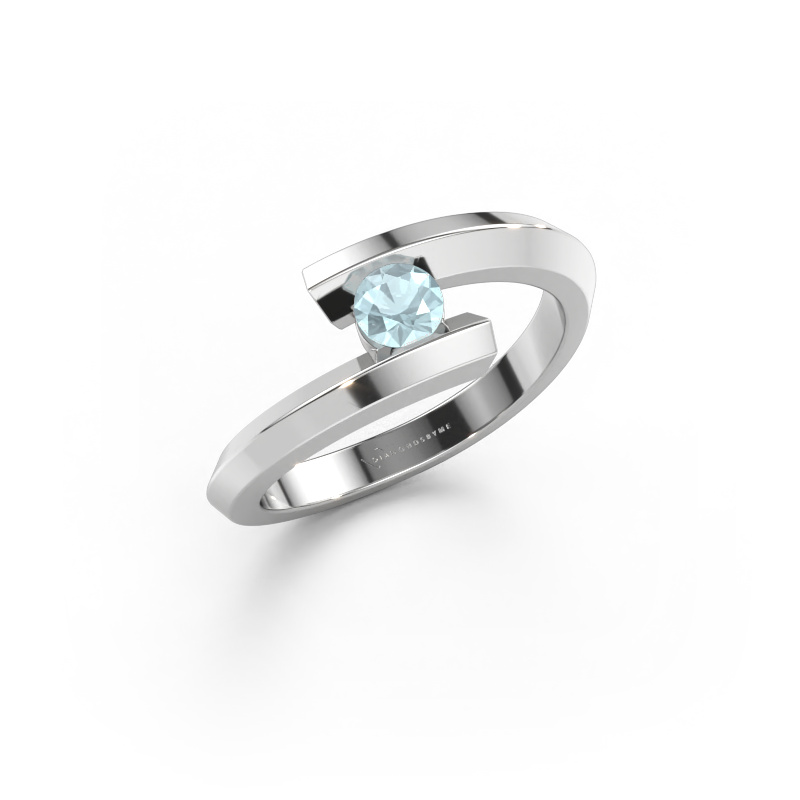Immagine di Anello Paulette 585 oro bianco Acquamarina 3.4 mm
