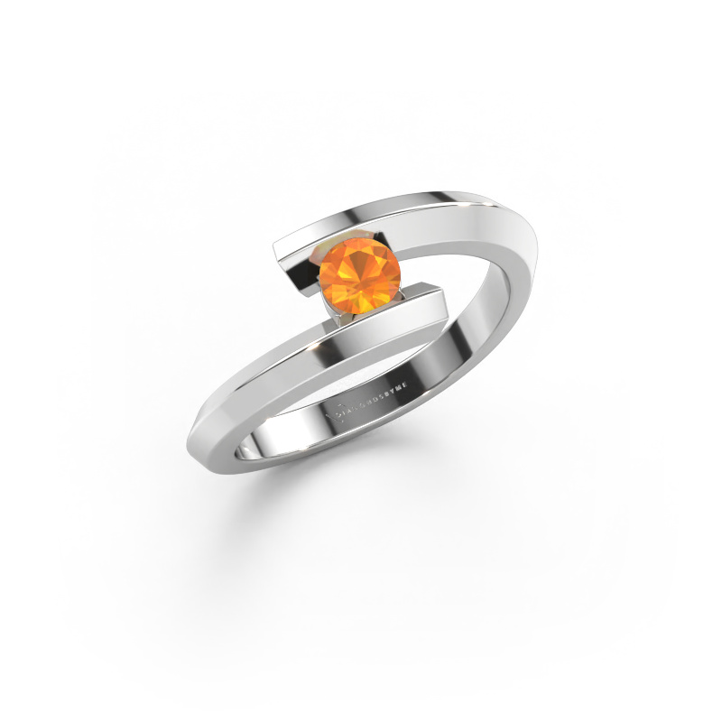 Immagine di Anello Paulette 585 oro bianco Citrino 3.4 mm