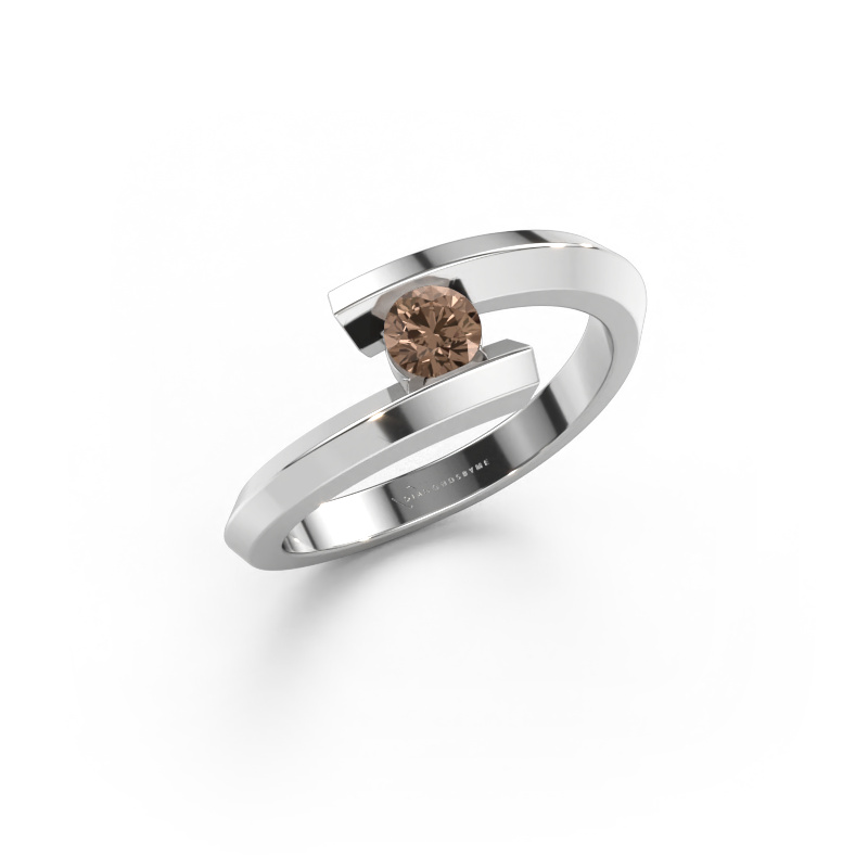 Bild av Ring Paulette 585 vitt guld Brun diamant 0.15 crt