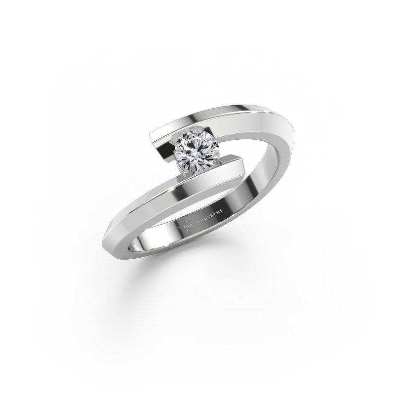 Bild av Ring Paulette 585 vitt guld Diamant efter eget val 3.4 mm