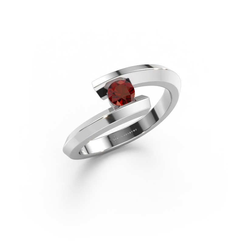 Bild von Ring Paulette 585 Weißgold Granat 3.4 mm
