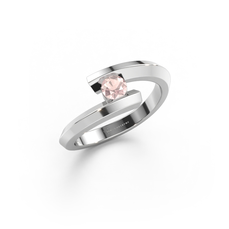 Immagine di Anello Paulette 585 oro bianco Morganite champagne 3.4 mm