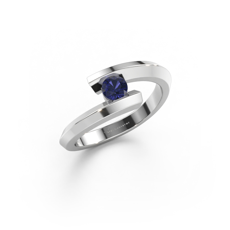 Immagine di Anello Paulette 585 oro bianco Zaffiro 3.4 mm