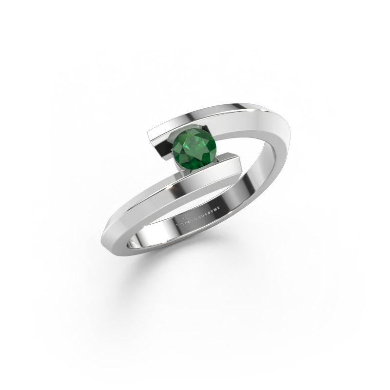 Immagine di Anello Paulette 585 oro bianco Smeraldo 3.4 mm