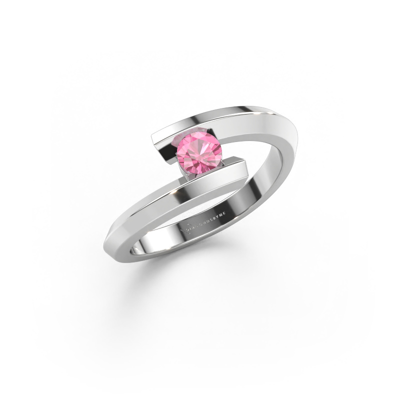 Bild av Ring Paulette 585 vitt guld Rosa safir 3.4 mm