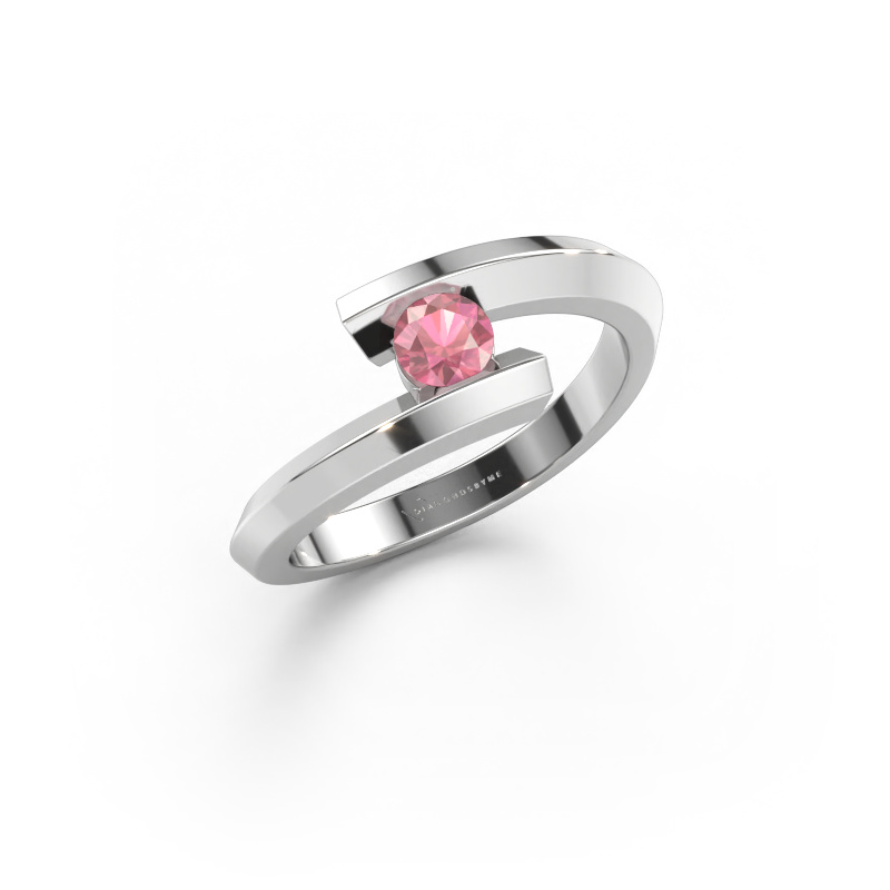 Bild av Ring Paulette 585 vitt guld Rosa turmalin 3.4 mm