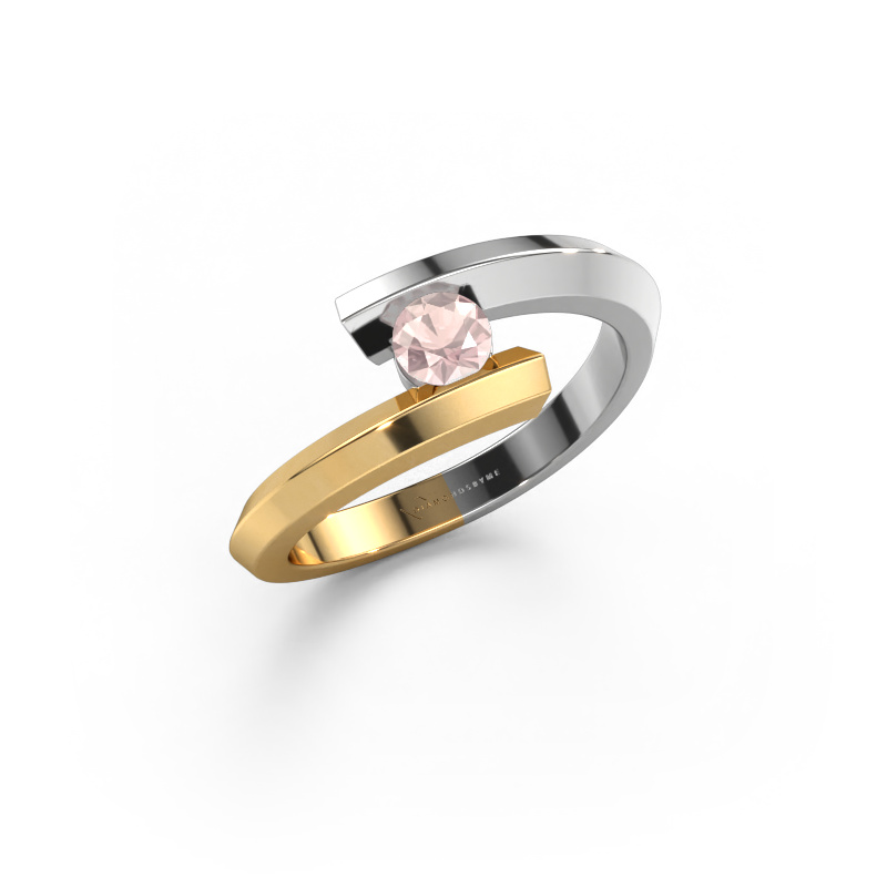 Image of Ring Paulette 585 white gold Morganite champagne 3.4 mm