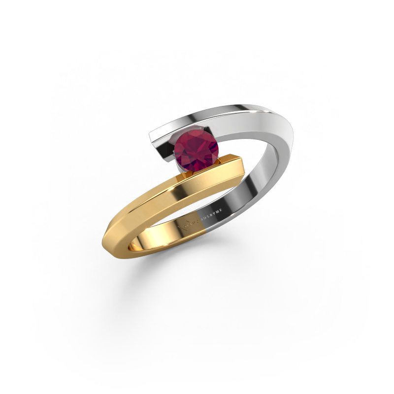 Image de Bague Paulette 585 or blanc Rhodolite 3.4 mm