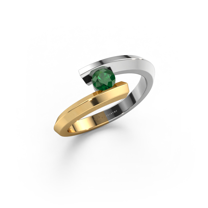 Image of Ring Paulette 585 white gold Emerald 3.4 mm
