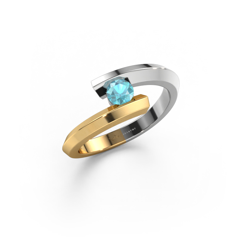 Image of Ring Paulette 585 white gold Blue topaz 3.4 mm