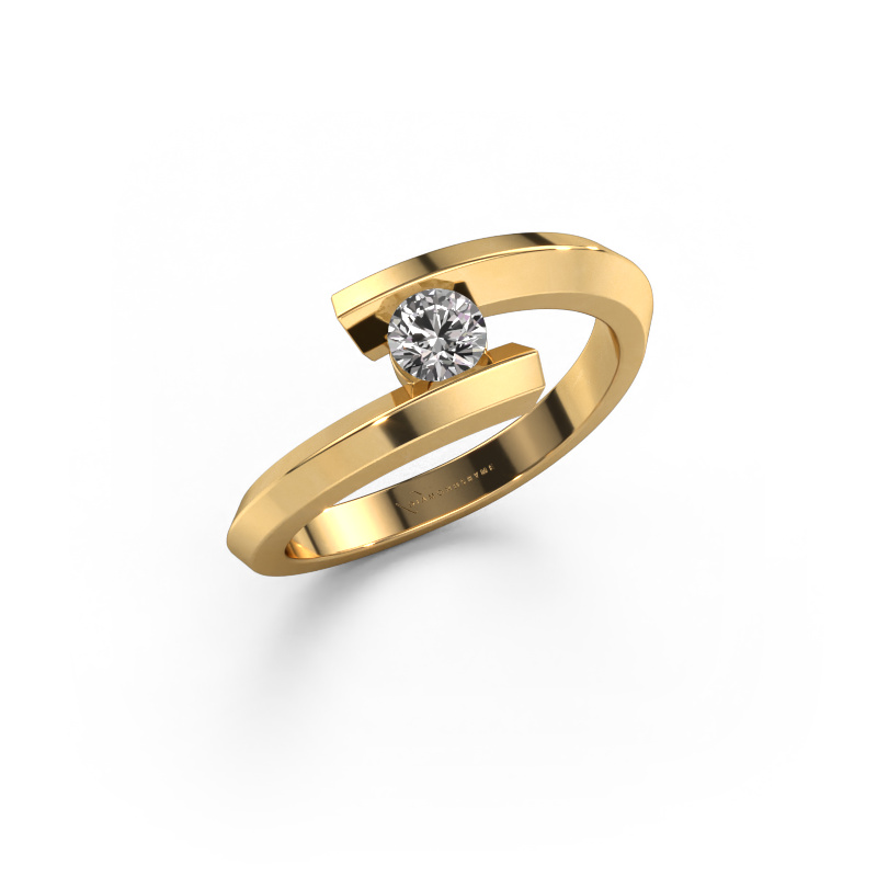 Image of Ring Paulette 585 gold Zirconia 3.4 mm