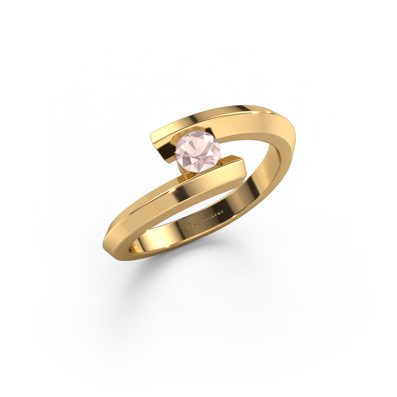 Image de Bague Paulette 585 or jaune Champagne morganite 3.4 mm