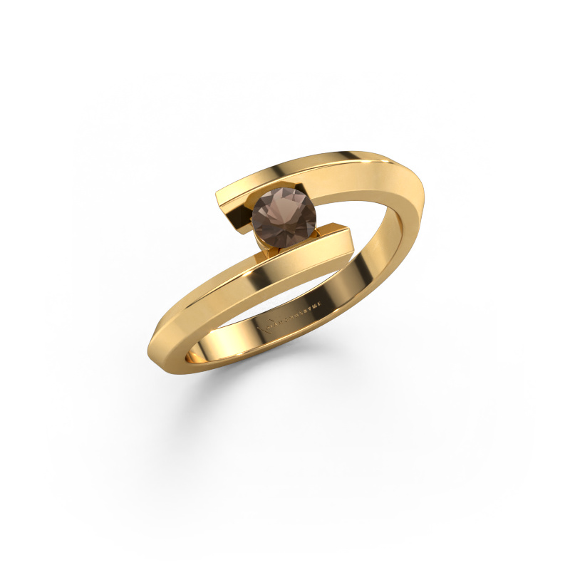 Image of Ring Paulette 585 gold Smokey quartz 3.4 mm