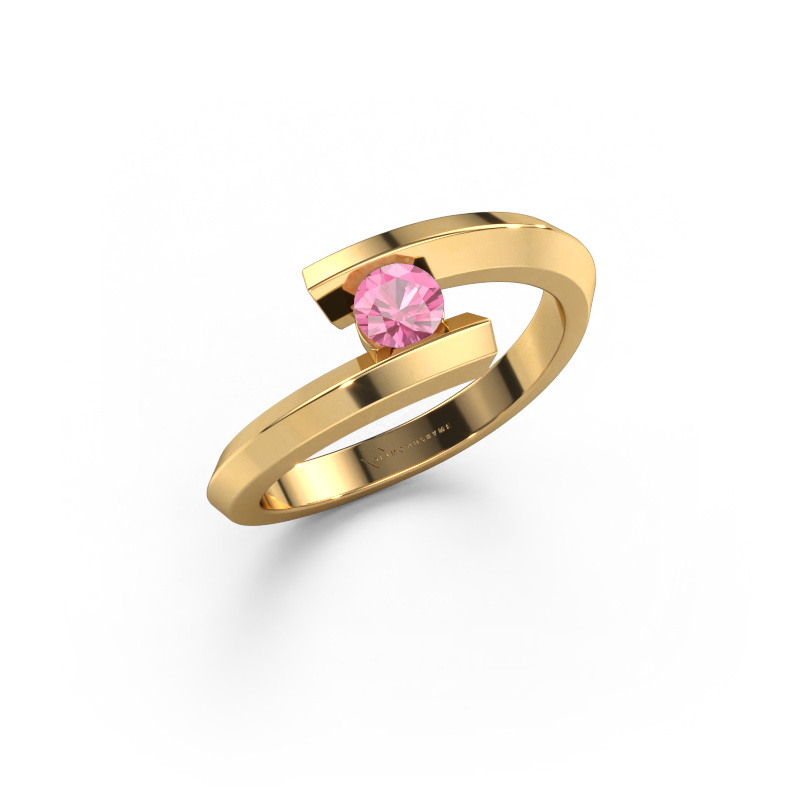 Image de Bague Paulette 585 or jaune Saphir rose 3.4 mm