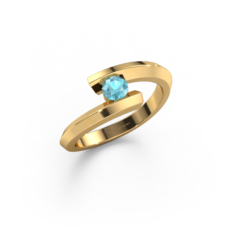 Image of Ring Paulette 585 gold Blue topaz 3.4 mm