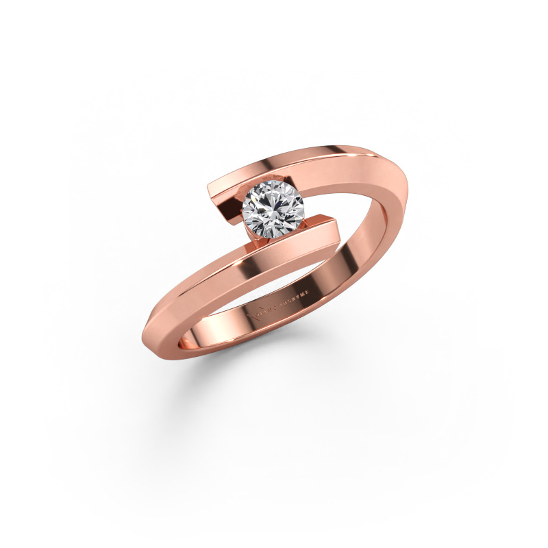 Immagine di Anello Paulette 585 oro rosa Diamante lab grown 0.25 crt