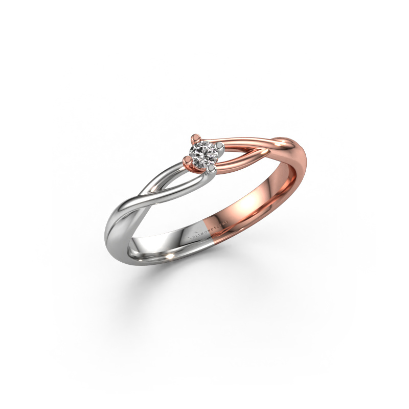 Bild von Verlobungsring Paulien 585 Roségold Diamant 0.08 crt