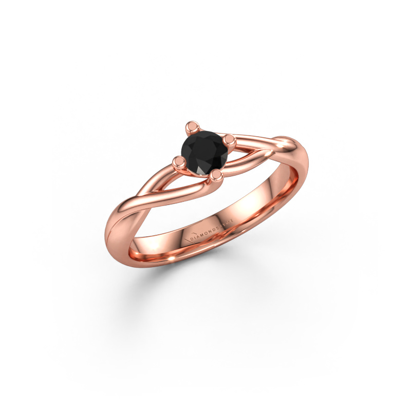 Immagine di Anello di fidanzamento Paulien 585 oro rosa Diamante nero 0.30 crt