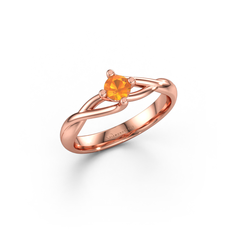 Bild av Förlovningsring Paulien 585 roséguld Citrin 4 mm