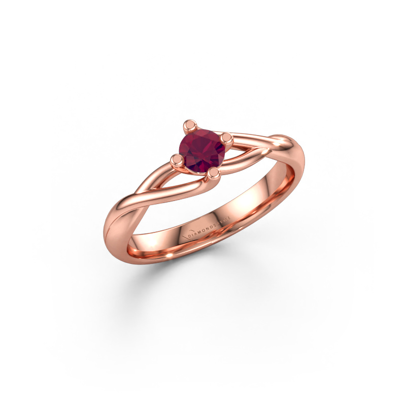 Bild av Förlovningsring Paulien 585 roséguld Rodolit 4 mm